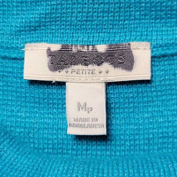 NWOT Talbots Teal Cowl Neck Sweater Sz MP - Picture 5 of 7